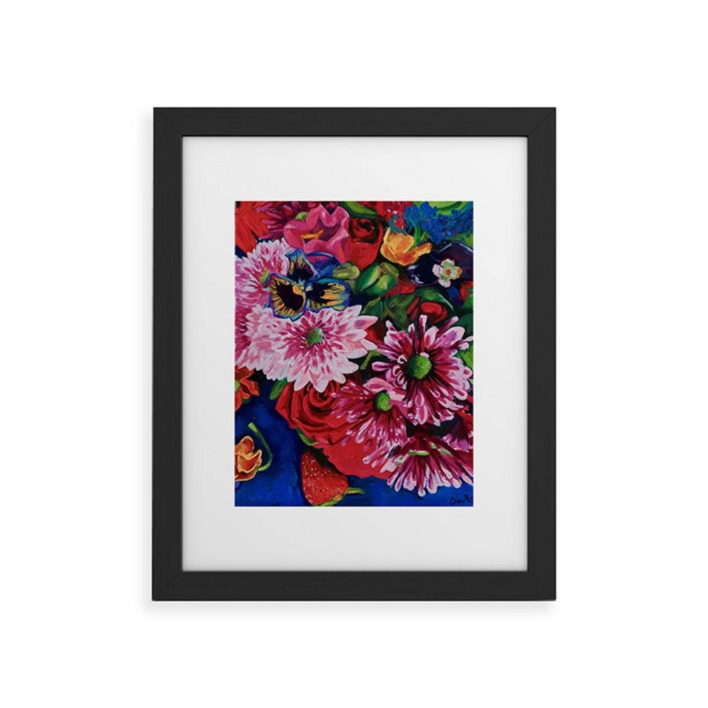 Photos - Other Decoration Deny Designs 11"x14" Fine Art by Clau Robles Gil Panel 2 Naranja Sanguina y Flores Framed Art Print Black