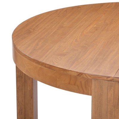 Pecan 47'' Round Solid Wood Dining Table for Four