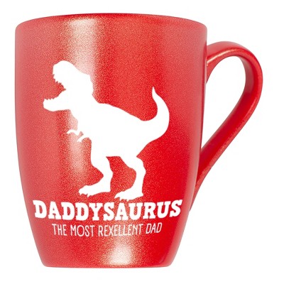 Elanze Designs Daddysaurus The Most Rexellent Dad Crimson Red 10 ounce New Bone China Coffee Cup Mug