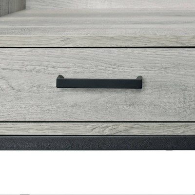 Peyton Industrial Home Office Desk with Drawer and Power Outlet