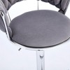 DSVIMOY Counter and Bar Stool Set Swivel Adjustable Velvet Seat with Chrome Footrest for Modern Spaces, Gray, 25.98"*12.99"*20.66" - 4 of 4