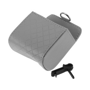 Unique Bargains Car Trash Can Hanging Car Air Vent Faux Leather Trash Bin 1 Pc - 1 of 4