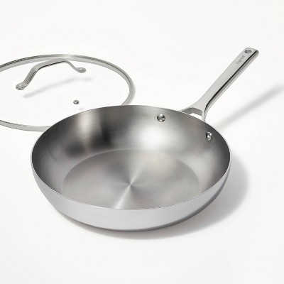 12 Stainless Steel Frypan with Cover Silver - Figmint™MISSING LID