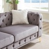GDFStudio Branik 82.5" Mid-Century Modern Wooden Velvet Upholstered Sofa with Chesterfield Tufted Buttons, 2 Pillows and Metal Legs - 4 of 4