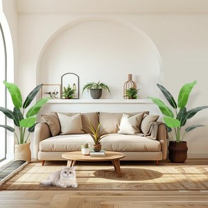 Artificial Bird of Paradise Plant, Lifelike Tall Faux Tropical Tree, Indoor/Outdoor Decorative with Bendable Leaves - 1 of 4