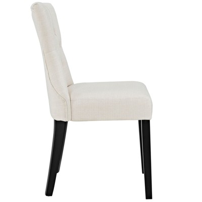 Beige Faux Leather Upholstered Parsons Side Chair