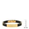 Steeltime Men's 18k gold plated stainless steel our father prayer black rubber bracelet. Color Options: Black, Blue, Red, Orange, Brown - 3 of 4