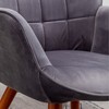 Silky Velvet Contemporary Accent Chair with Diamond Button Tufting and Ottoman - 3 of 4
