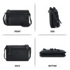 Generic Small Crossbody Bag Leather Crossbody Purse Triple Compartments Cell Phone Purse Shoulder Bags - 4 of 4