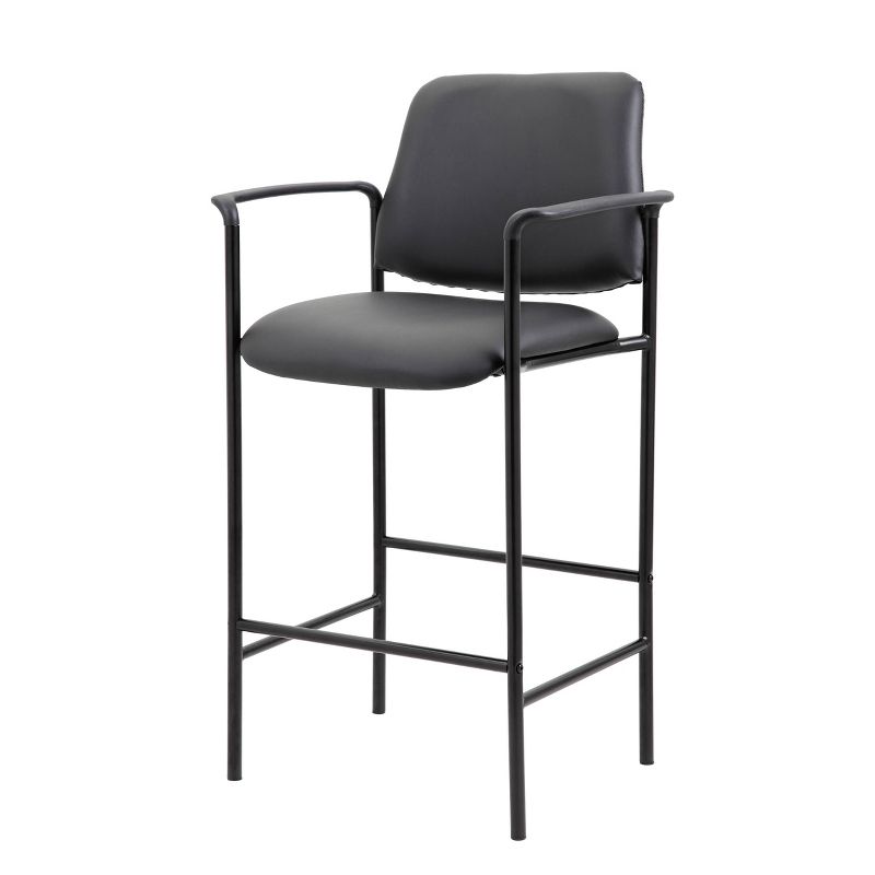 Stool with Arm Black- Boss Office Products, 3 of 9