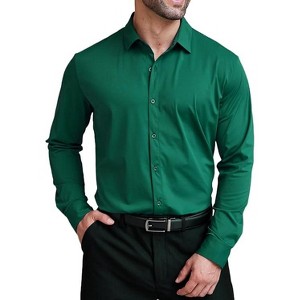 COOFANDY Mens Dress Shirts Long Sleeve 4-Way Stretch Wrinkle Free Shirts Button Down Business Formal Shirts - 1 of 4