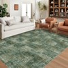 Low Pile Plaid Indoor Area Rug in Charcoal - Stain & Slip-Resistant Low Maintenance Washable Carpet - 2 of 4