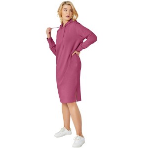 ellos French Terry Hooded Sweatshirt Dress - 1 of 3