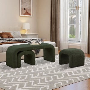 Hrinhom 43.5"W 3-Piece Modern Bedroom Ottoman Bench,Modern Nesting Bench Set - 1 of 4