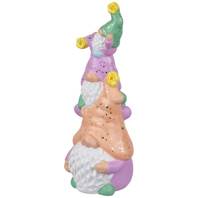 Northlight Gnome Tower Spring Figurine - 12" - Lilac and Orange, 3 of 6