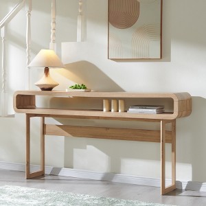 63 Inch Long Console Table, Modern Wood Entryway Table, Narrow Sofa Table Behind Couch for Living Room, Hallway, Foyer - 1 of 4