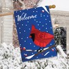 Cardinal Winter Burlap House Flag Welcome Bird 28" x 40" Briarwood Lane - 4 of 4