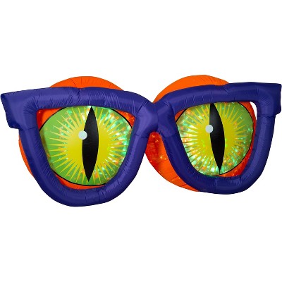 Gemmy Projection Airblown Inflatable Kaleidoscope Evil Eyes , 3 ft Tall, Black