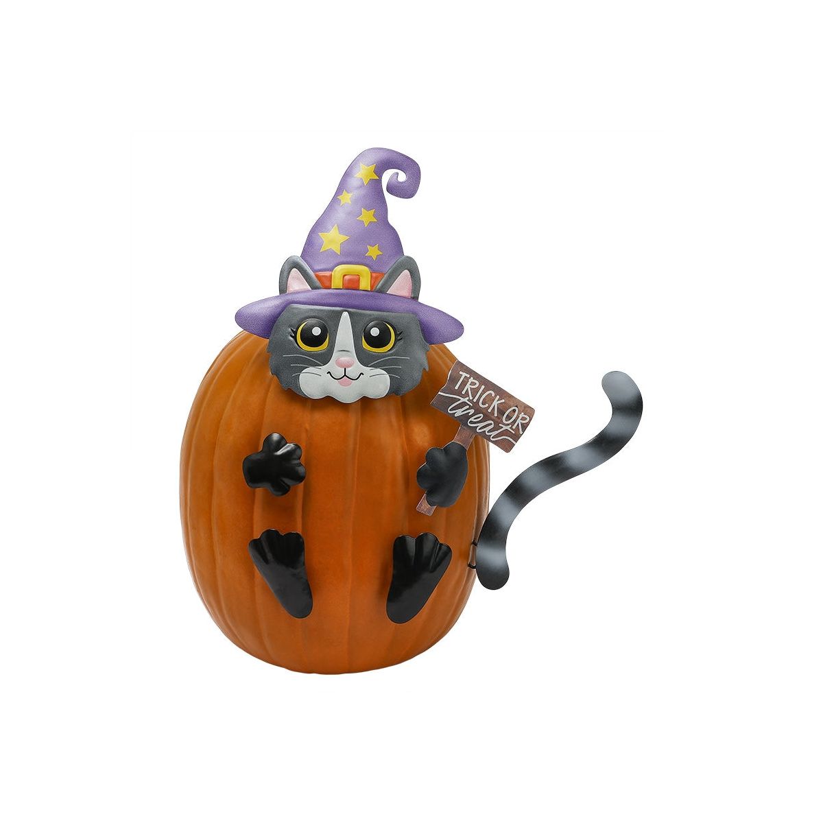 The Lakeside Collection Pumpkin Decorating Kits Metal In Cat Ghost Bird Or Skeleton Characters - - thumbnail 2