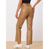 INSPIRE CHIC Women's High Waist Straight Leg Side Pockets Casual Punk Faux Leather Pants - 3 of 4