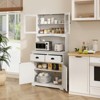 Tangkula Tall Storage Cabinet Freestanding Kitchen Pantry w/ Microwave Stand & 2 Drawers for Living Room Dining Room - 2 of 4