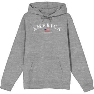 Americana America Flag Adult Long Sleeve Hoodie - 1 of 2