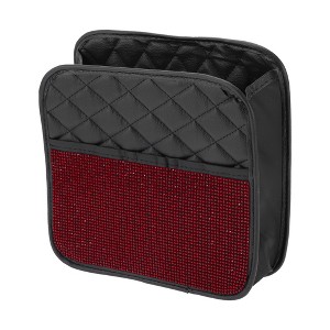 Unique Bargains Car Trash Can Hanging Front Rear Seats Faux Leather Trash Bin 1pc - 1 of 4