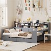 Merax Modern Wooden Daybed with Built-In Storage, Study Desk, and Drawers - 2 of 4