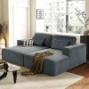 Sectional Double Sofa Bed with Pillows, Split Design Sofa Bed for Flexible Use, Sofa Bed with Armrest and Corduroy Cushions-Coolbibila - 3 of 4