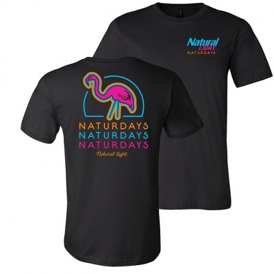 Mens Natural Light Naturdays Neon Flamingo T-Shirt