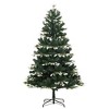 vidaXL Artificial Hinged Christmas Tree, Flocked Snow Design, Green & White, Lifelike PE Tips - 2 of 4