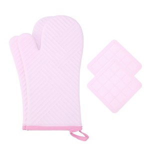 REGALWOVEN Oven Mitts and Pot Holders Sets of 4, Heat Resistant Oven Gloves and Pot Holders with Non-Slip Silicone Surface for Kitchen - 1 of 4