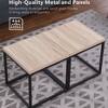 Kumasinova 1PC/2PCS Square Side Table with Metal Frame,End Table with Wood Top,Small Coffee Table for Living&Bedroom,Living Room Furniture,Oak - 4 of 4