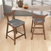 Mid-Century Bar Stools, Set of 2 – 24" or 26" Counter Height, Solid Wood Frame - 4 of 4