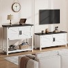 White White Console Table with Cabinets and Drawers Versatile Farmhouse Storage Solution - 4 of 4