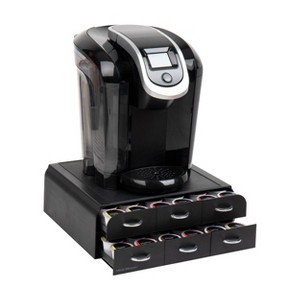 Mind Reader Single-Serve Coffee Pod Organizer with 2 Drawers 72 Pod Capacity: Black Plastic Storage Accessory - 1 of 4