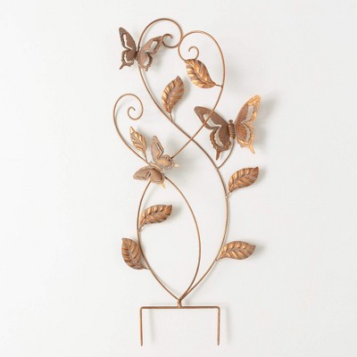 Sullivans 29.25" Graceful Butterfly Metal Stake , Brown