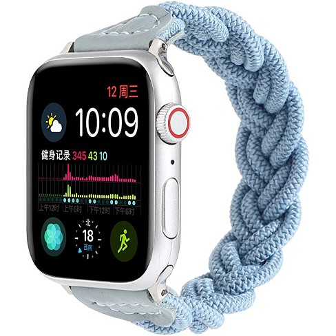 Worryfree Gadgets Braided Nylon Band For Apple Watch 38 40 41mm 42 44 45mm Iwatch Series 8 7 6 Se 5 4 3 2 1 42 44 45mm Sky Blue Target