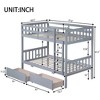 NicBex Twin Over Twin Rubber Wood Bunk Bed with 2 Drawers,Convertible Bed Frame with Ladder and Safety Guardrail for Kids Teens Dorm Rooms - 3 of 4