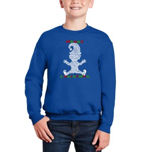 LA Pop Art Christmas Elf - Boy's Word Art Crewneck Sweatshirt - 1 of 3