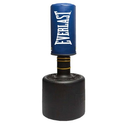 Everlast P00000496 Powercore Free Standing Indoor Rounded Fitness Training Punching Bag & Workout Kit w/ Gloves, Speed Rope, & Ab Wheel, Original Blue