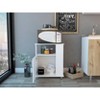 NicBex Mobile Kitchen Island Cart Morden Kitchen Carts on Wheels with Storage with 3 Storage Shelves and 1 Cabinet for Kitchen - 3 of 4