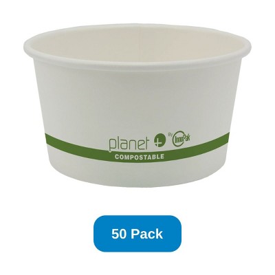 Planet+ 12 oz Hot & Cold Food Container PLA Lined Paper Compostable - Pack of 50