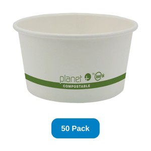 Planet+ 12 oz Hot & Cold Food Container PLA Lined Paper Compostable - Pack of 50 - 1 of 3