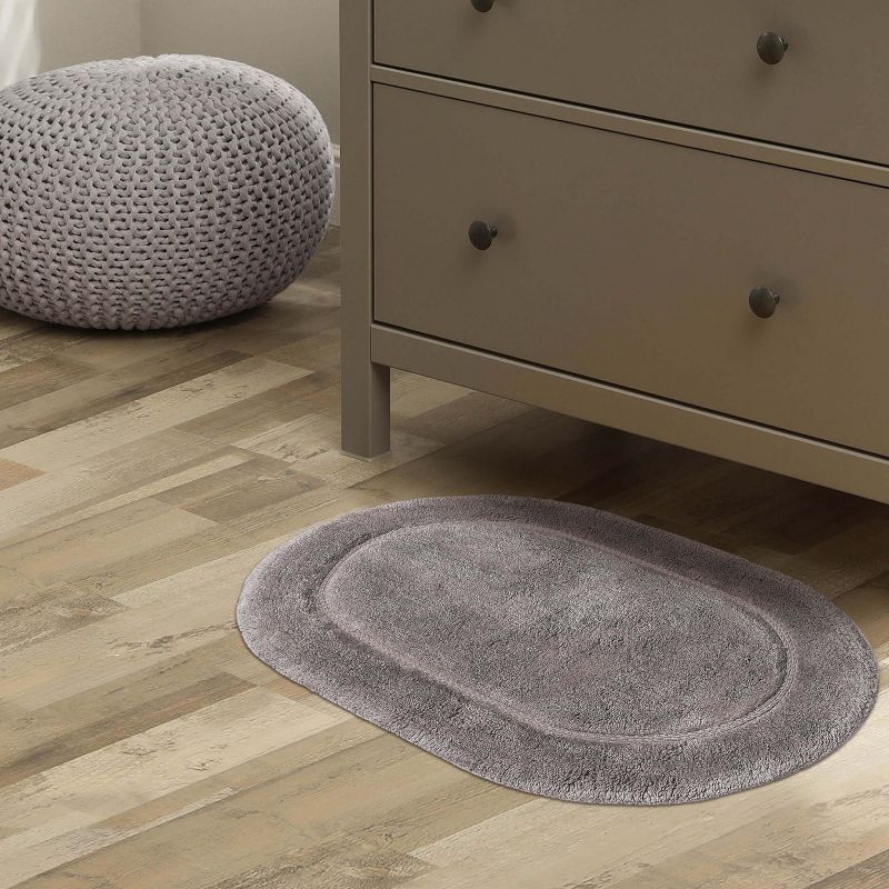 Non-Slip Machine Washable Solid Cotton 2 Piece Bathroom Rug Set by Blue Nile Mills, 3 of 7