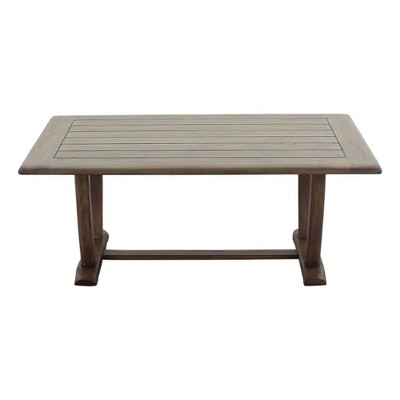 Avalon FSC Teak Rectangle Coffee Table - Gray - Courtyard Casual