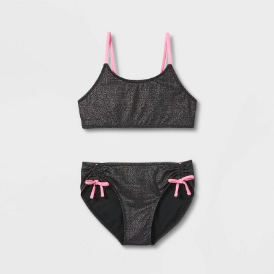 Photo 1 of Girls 2pc Bikini Set - art class Black XS