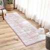 Acekool Washable Vintage Runner Rug, Stain-Resistant, Low Pile, Rubber Backing, Floral Oriental Carpet for Kitchen, Hallway, Bedroom - 2 of 4