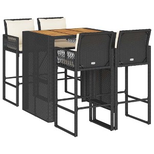 vidaXL Garden Bar Set - Black 41.3" 4-Piece - 1 of 4