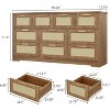 10 Drawer Rattan Dresser, 59" Boho Dresser with Gold Metal Handles - 2 of 4